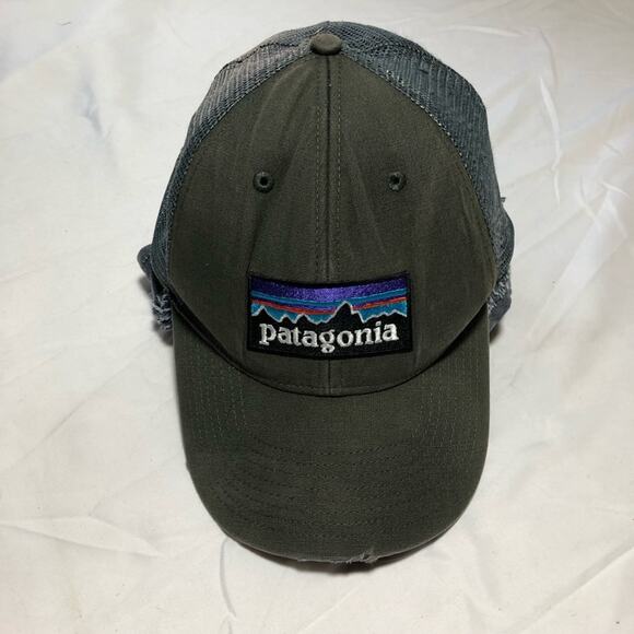 Patagonia snapback mesh trucker cap embroidered logo distressed - Picture 1 of 9